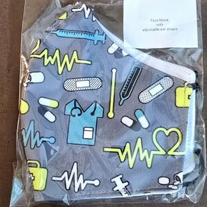 Medical Themed Face Mask with Adjustable Straps